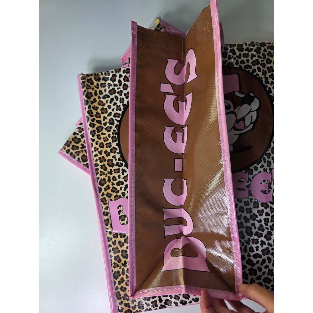 Set of 2- BUC-EE'S Pink Leopard Print NEW Reusable Tote Grocery Bag - NWT - Picture 9 of 9